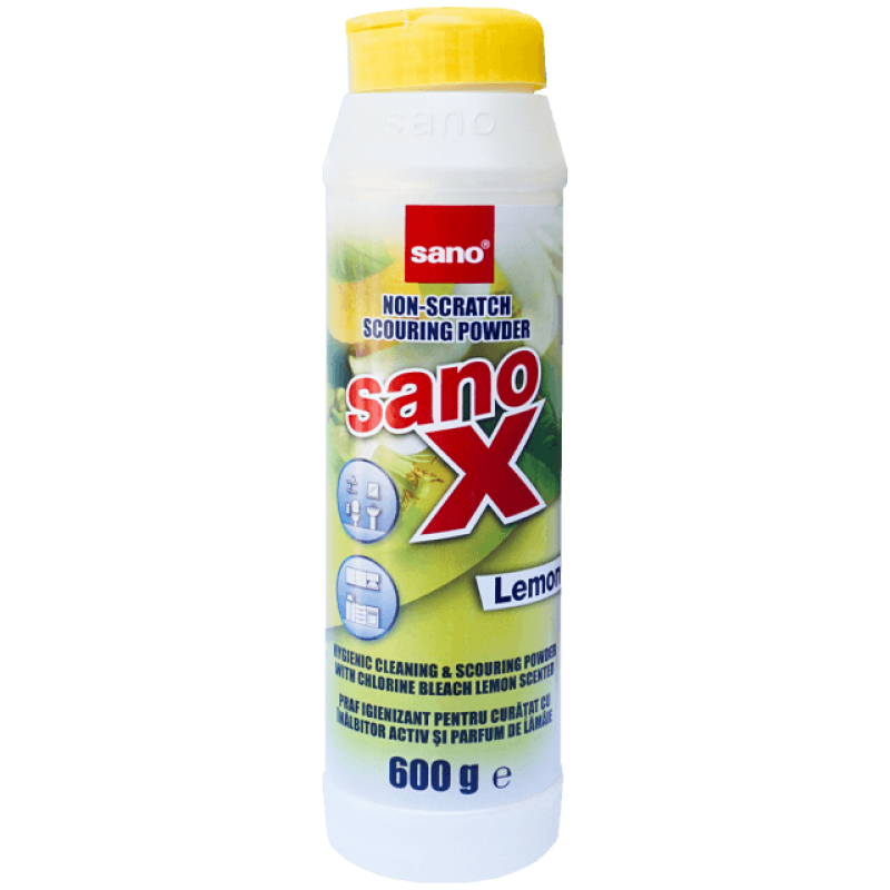 Praf de curățat cu înălbitor Sano X Lemon, 600 g